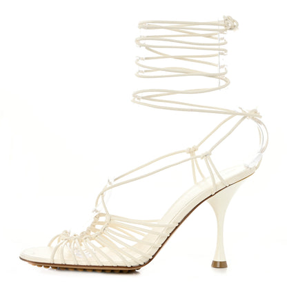 Bottega Veneta Nappa Dot Ankle Tie Sandals 39 White 1 of 8