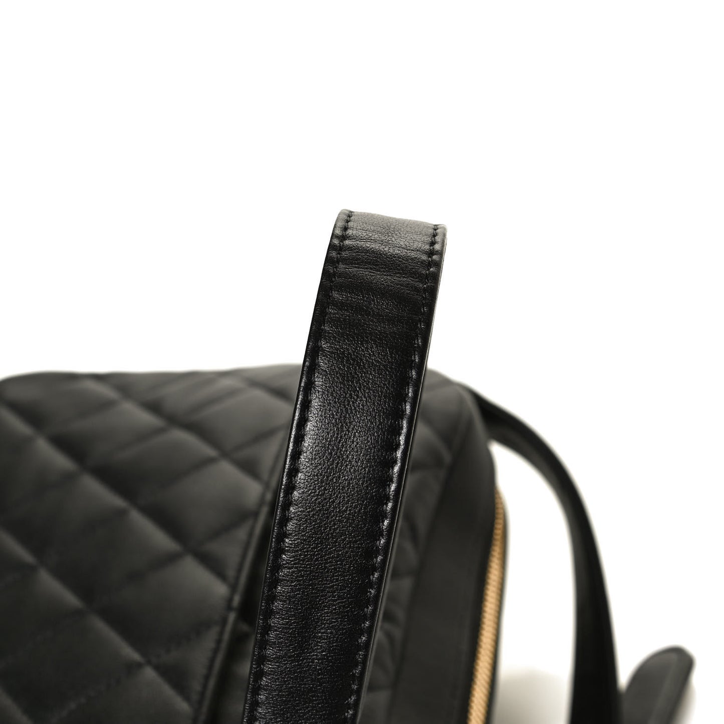 Calfskin Quilted Large Camera Case Black
