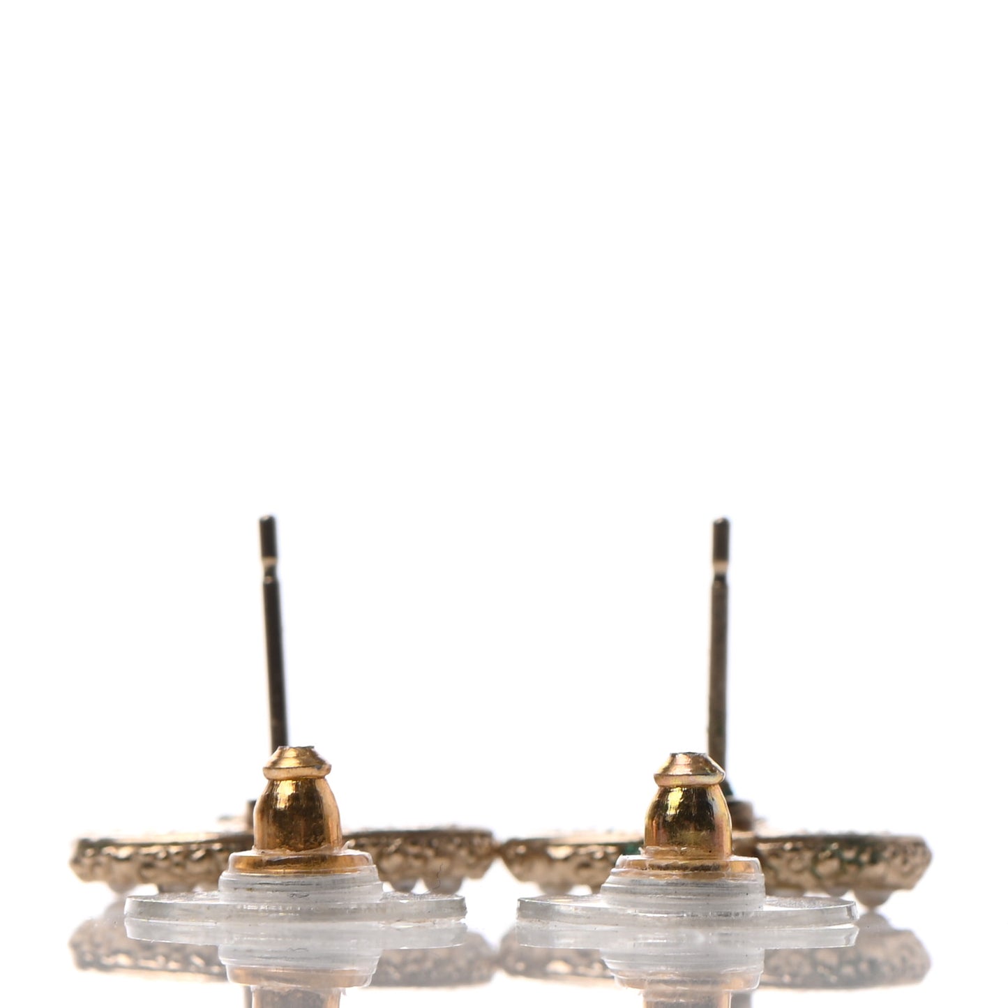Pearl Crystal CC Earrings Light Gold