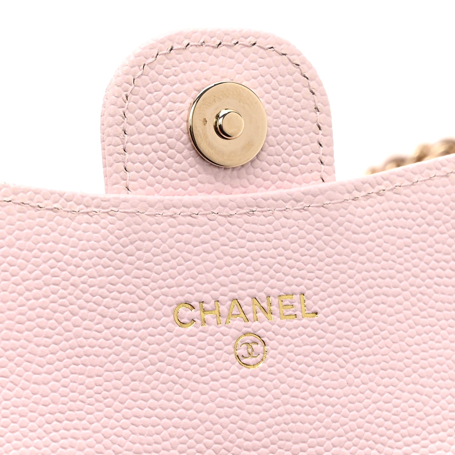 Chanel Caviar Quilted Flap Card Holder On Chain Pink 6 of 12