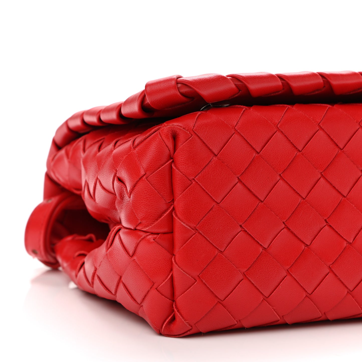 Nappa Intrecciato Crossbody Messenger Flap Red