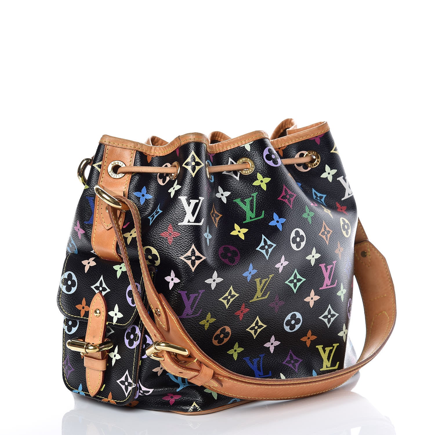 Louis Vuitton Monogram Multicolor Petit Noe Black 3 of 13