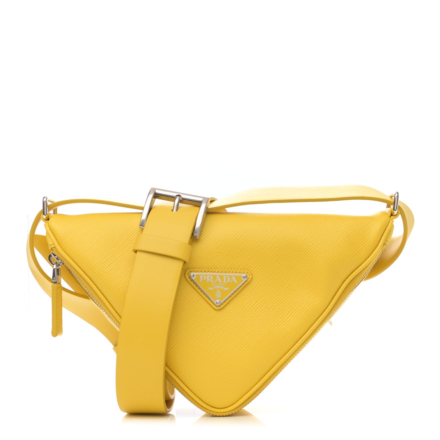 Saffiano Triangle Shoulder Belt Bag Sunny Yellow