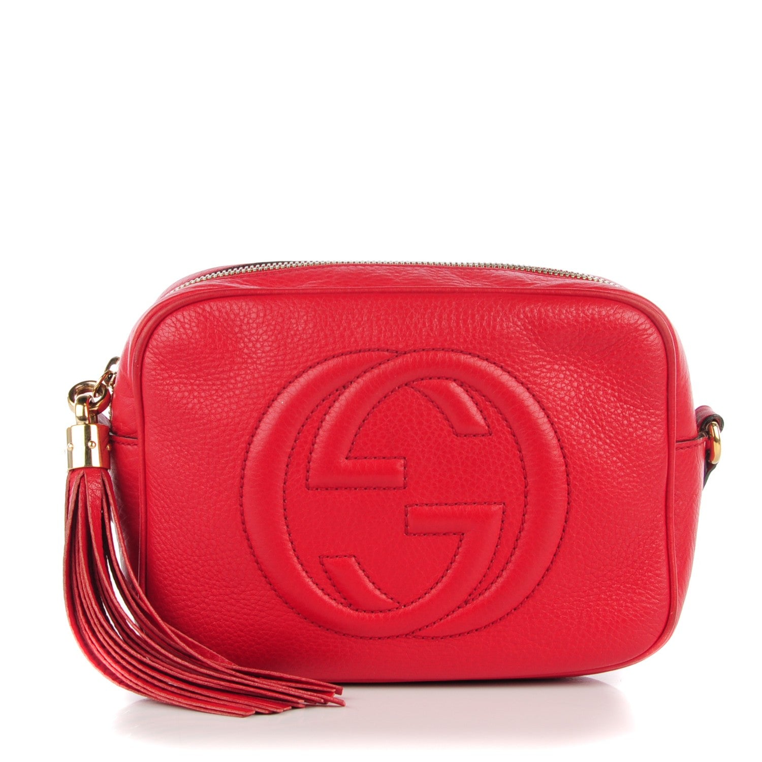 Gucci Pebbled Calfskin Small Soho Disco Bag Tabasco Red 1 of 7