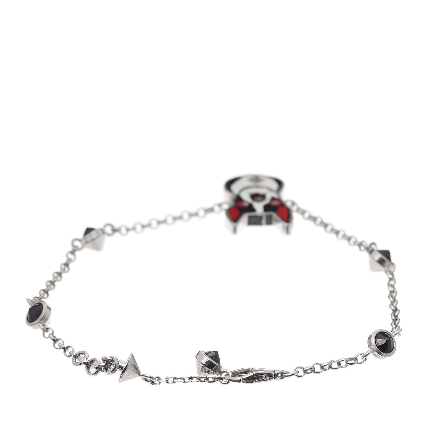 Gucci Sterling Silver Black Spinel Enamel Orso Bracelet 3 of 5