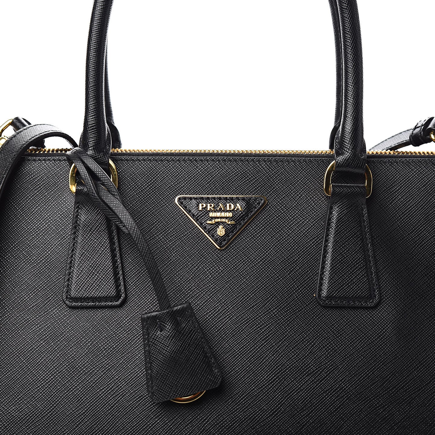 Saffiano Large Galleria Double Zip Tote Black