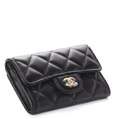 Chanel Lambskin Quilted Flap Card Holder Black 3 of 7
