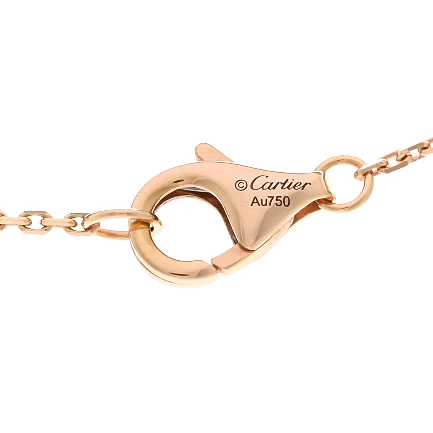 18K Pink Gold Diamond Black Onyx XS Amulette de Cartier Pendant Necklace