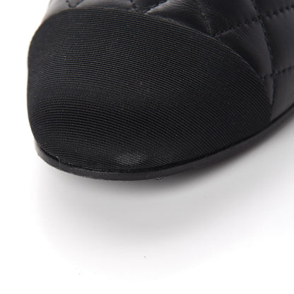 Chanel Lambskin Grosgrain Quilted Cap Toe CC Pumps 39 Black 13 of 15