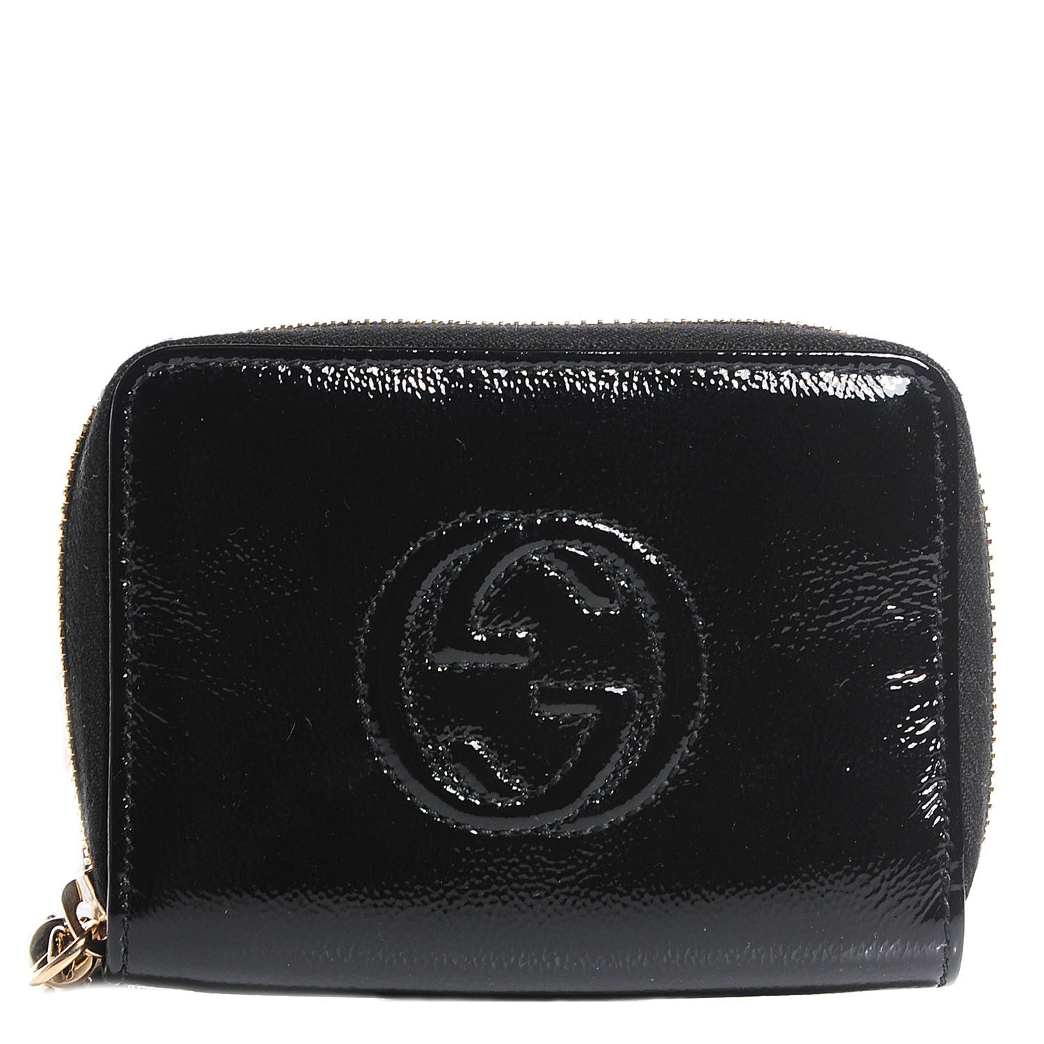 Gucci Patent Soho Compact Disco Zip Around Wallet Black 1 of 7