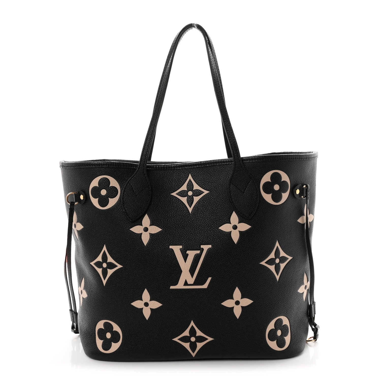 Louis Vuitton Empreinte Monogram Giant Neverfull MM Black Beige 1 of 10