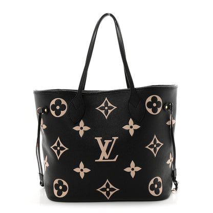 Louis Vuitton Empreinte Monogram Giant Neverfull MM Black Beige 1 of 10