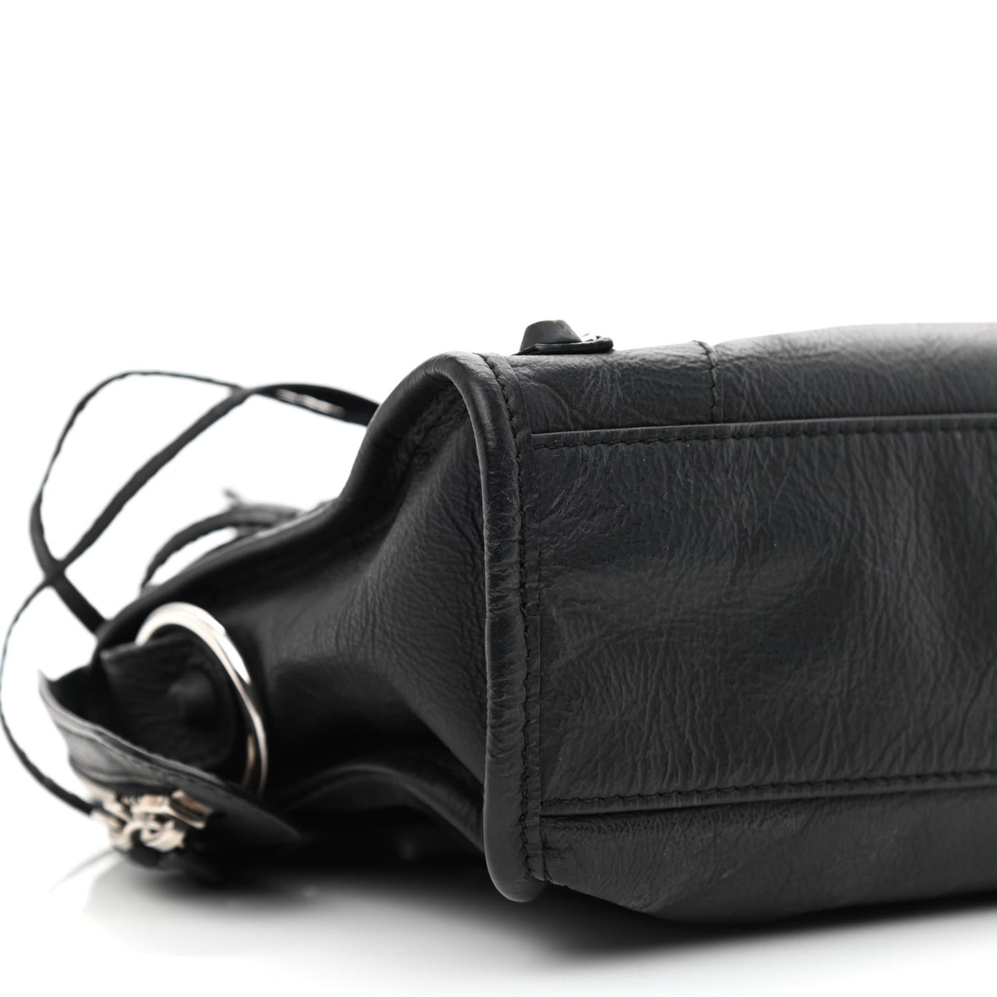Matte Goatskin Rubber Covered Classic Hardware Mini City Black