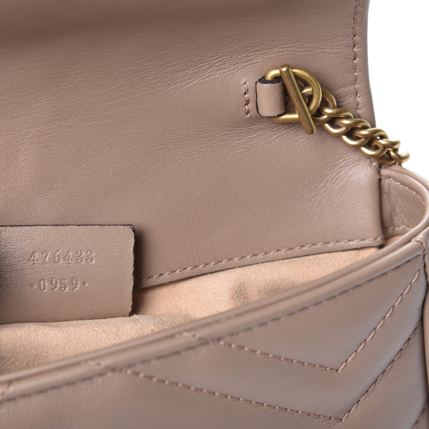 Gucci Calfskin Matelasse Super Mini GG Marmont Shoulder Bag Porcelain Rose 9 of 11