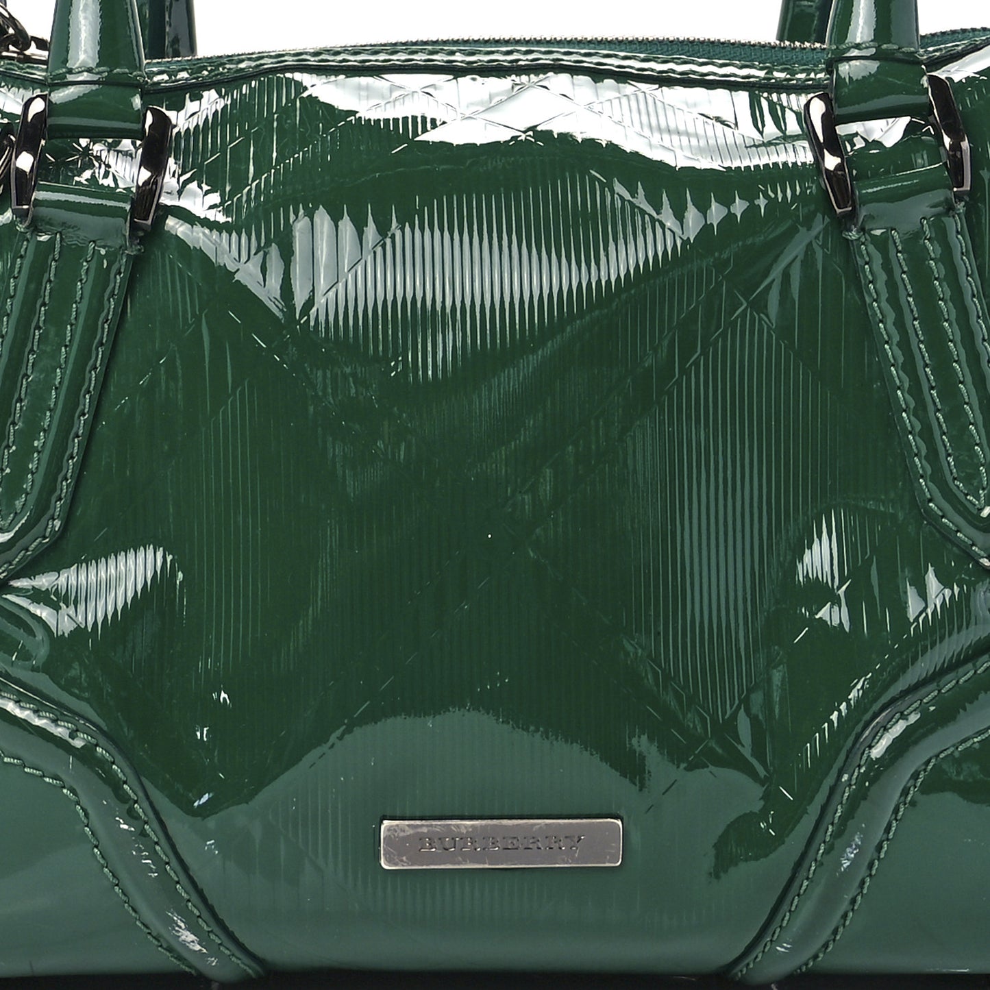 Patent Check Embossed Medium Anford Convertible Bowling Bag Dark Green