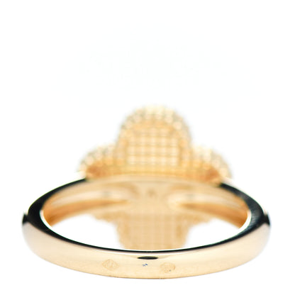 Van Cleef & Arpels 18K Yellow Gold Guilloche Vintage Alhambra Ring 58 8.25 4 of 6