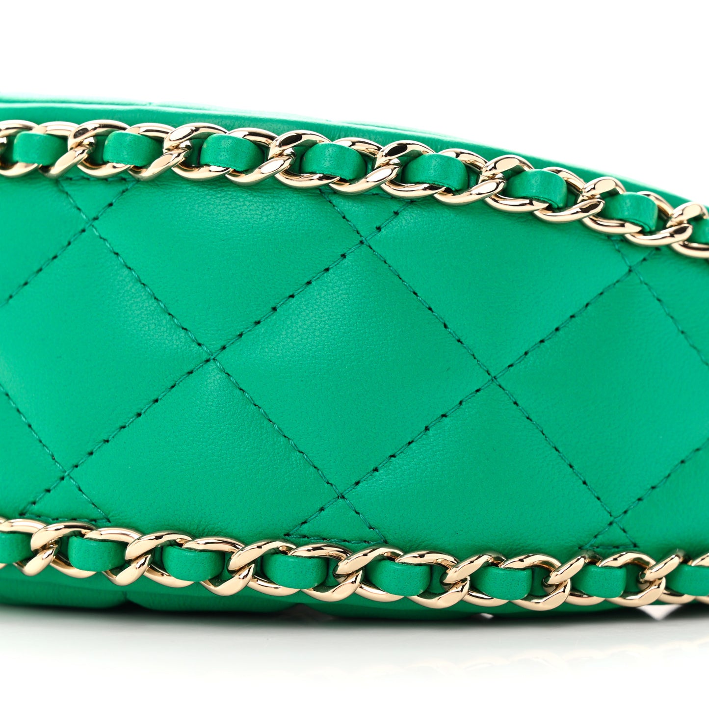 Lambskin Quilted Small Hobo Bag Green