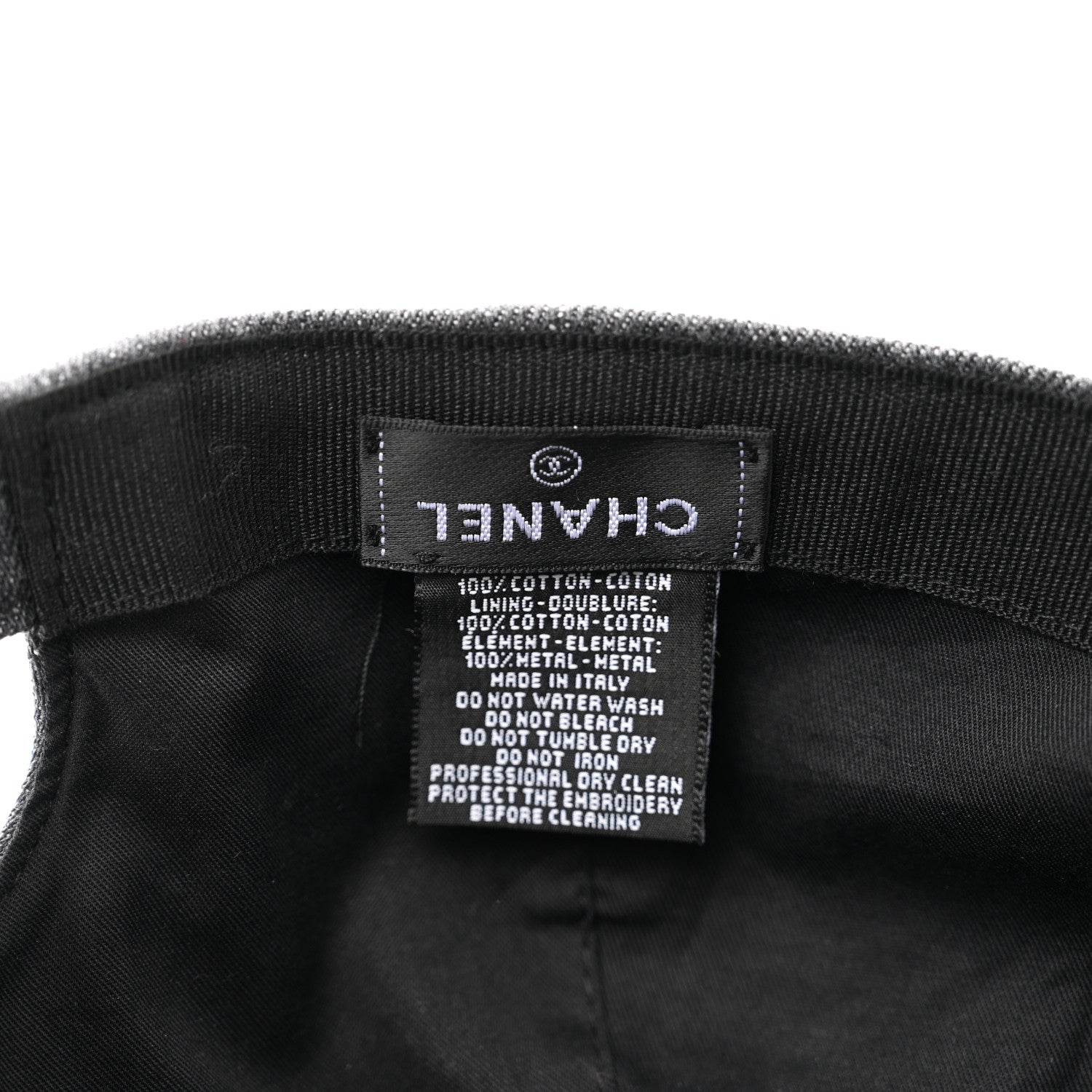 Chanel Cotton Sequin CC Cap Hat Black 8 of 9