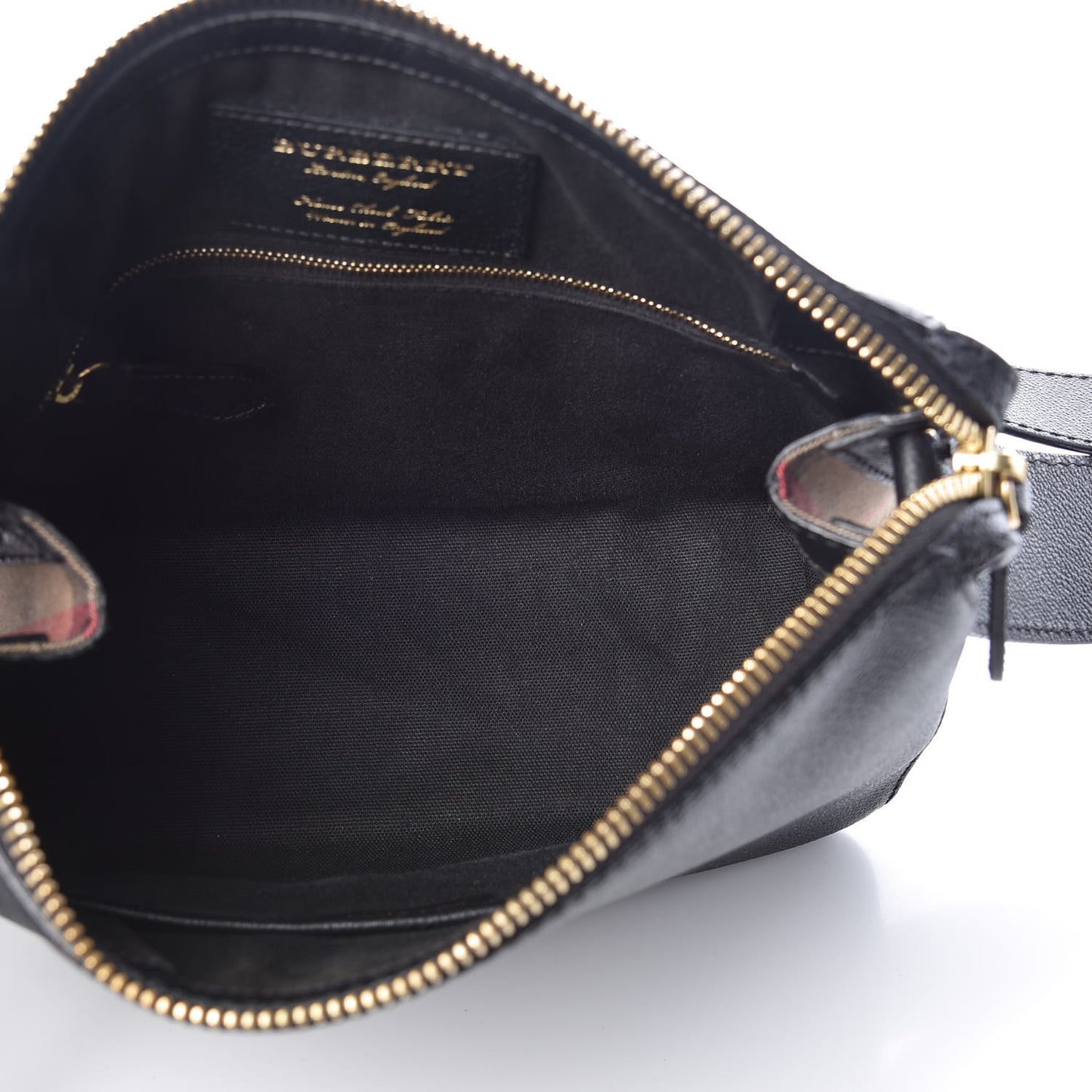 Soft Grain Calfskin House Check Small Helmsley Crossbody Black