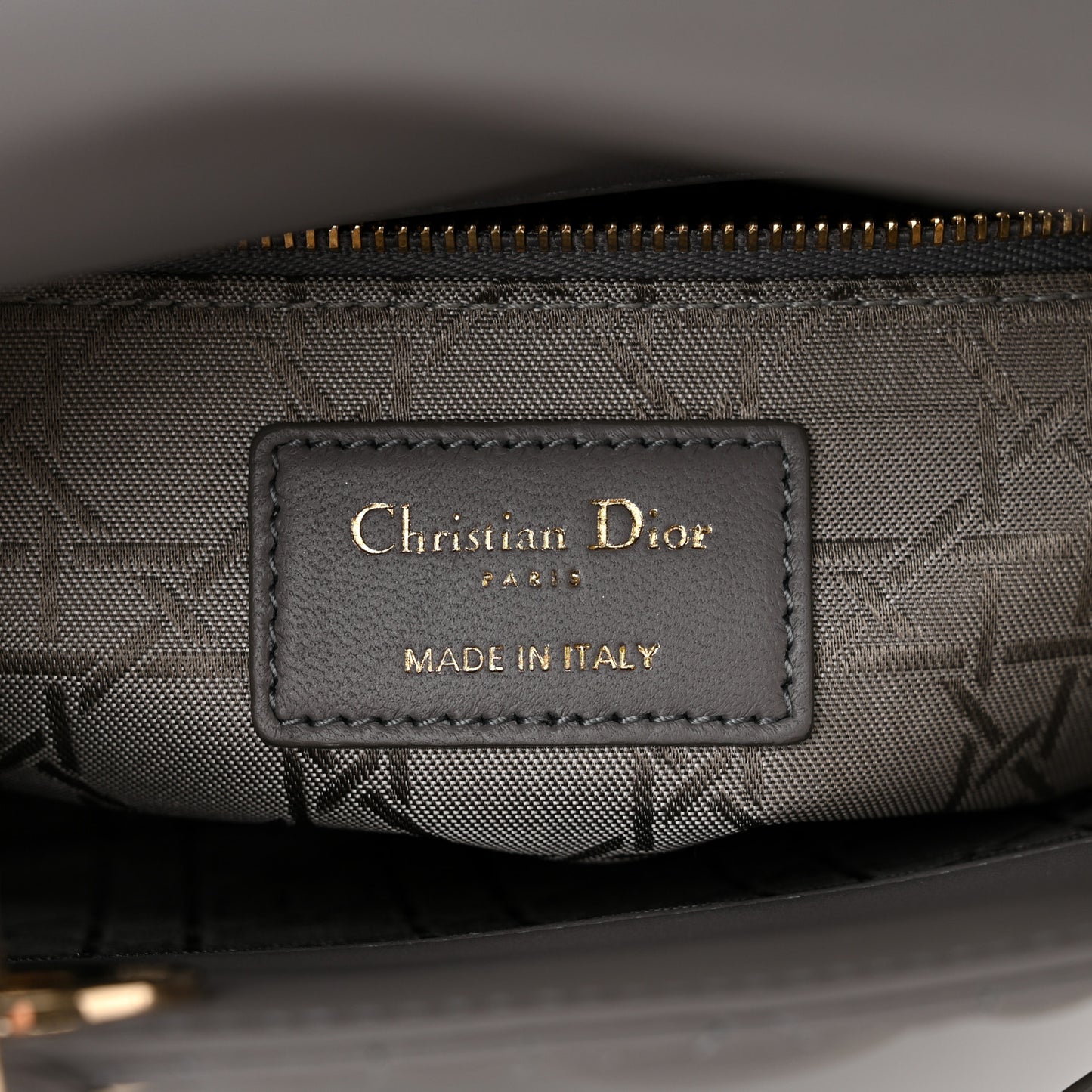 CHRISTIAN DIOR Lambskin Cannage Small My ABCDior Lady Dior Grey