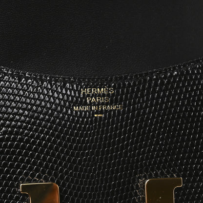 Hermes Lizard Constance Slim Wallet Black 7 of 8
