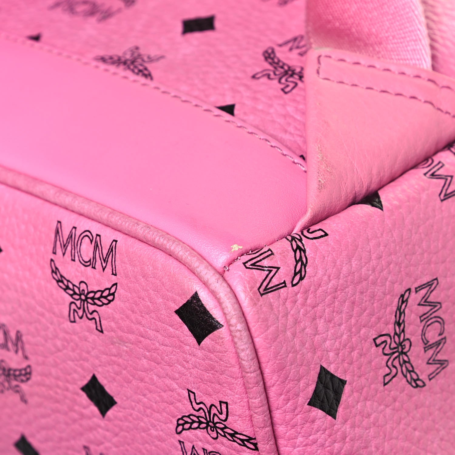 MCM Visetos Medium Side Studs Stark Backpack Pink 11 of 13