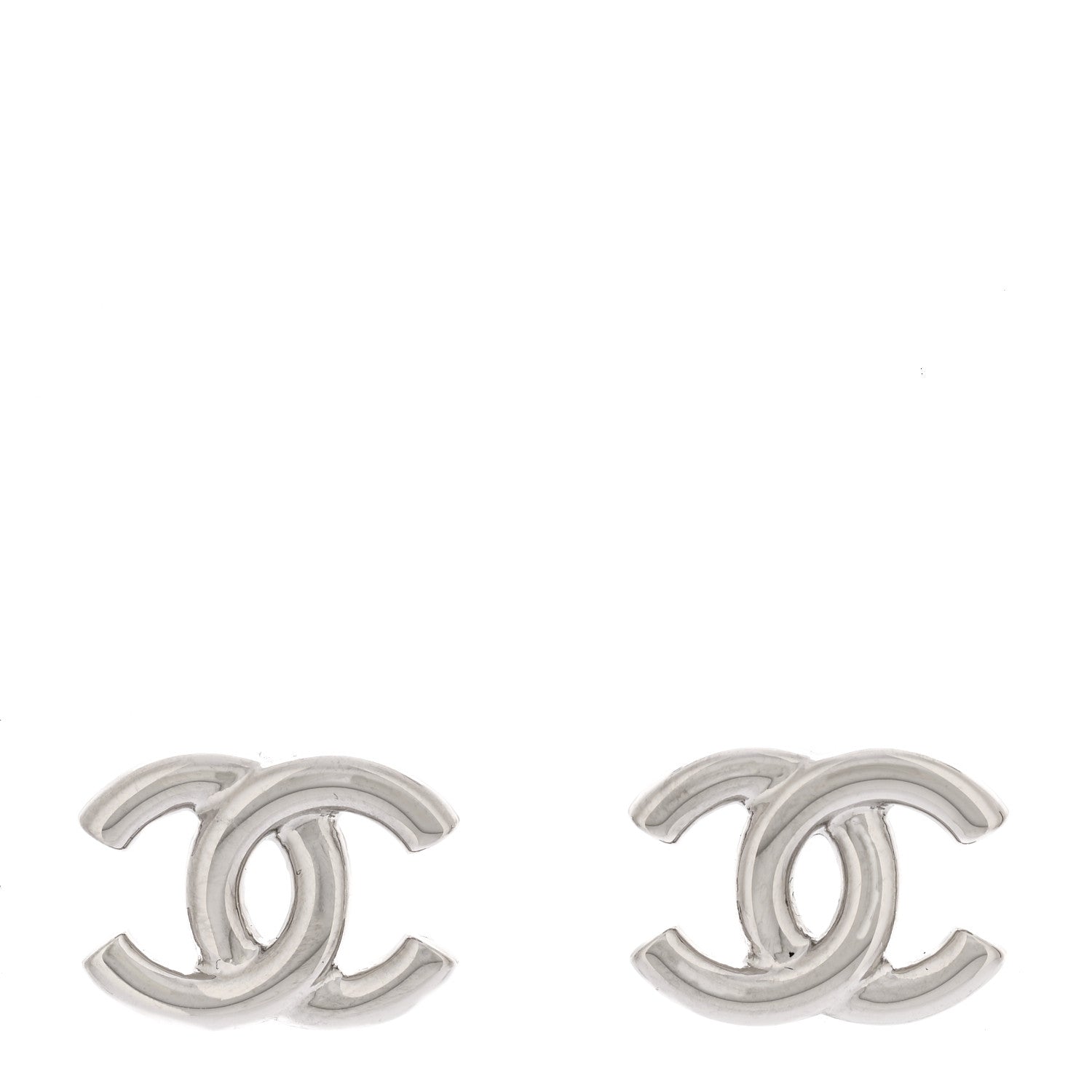Chanel Metal CC Earrings Silver Silver 1 of 5