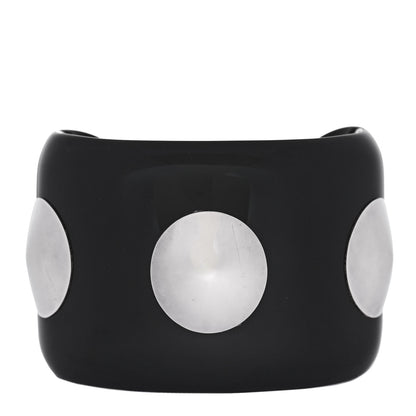 Hermes Horn Sterling Silver Cuff PM Black 1 of 5