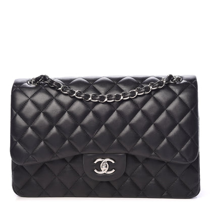 Chanel Lambskin Quilted Jumbo Double Flap Black 1 of 13