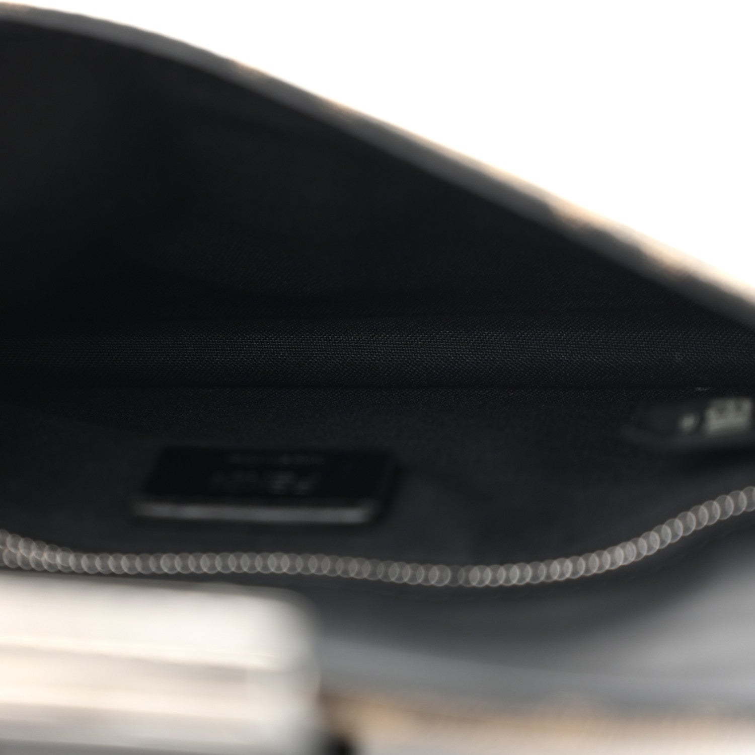 Fendi Recycled Fabric Jacquard Vitello Grace FF 1974 Baguette Belt Pouch Tobacco Moro Black 5 of 13