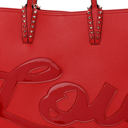 Christian Louboutin Calfskin Patent Logo Spikes East West Cabata Tote Red 14 of 20