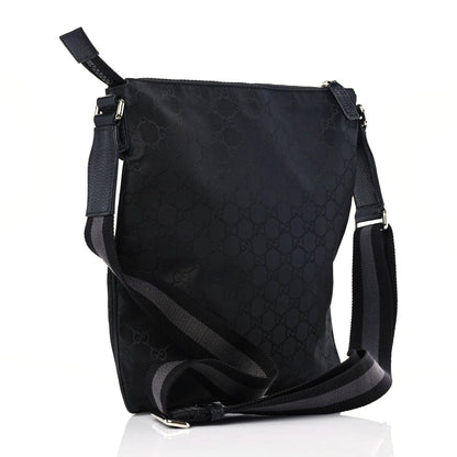Gucci Nylon Monogram Medium Flat Messenger Bag Black 3 of 10