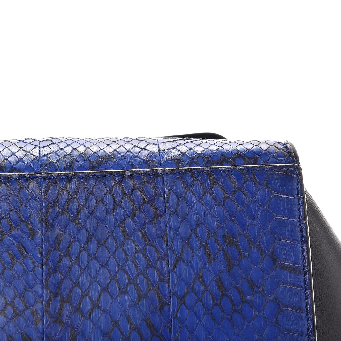 Python Calfskin Medium Trapeze Blue Black