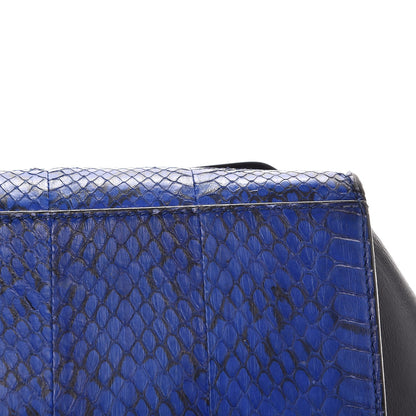 Celine Python Calfskin Medium Trapeze Blue Black 22 of 24