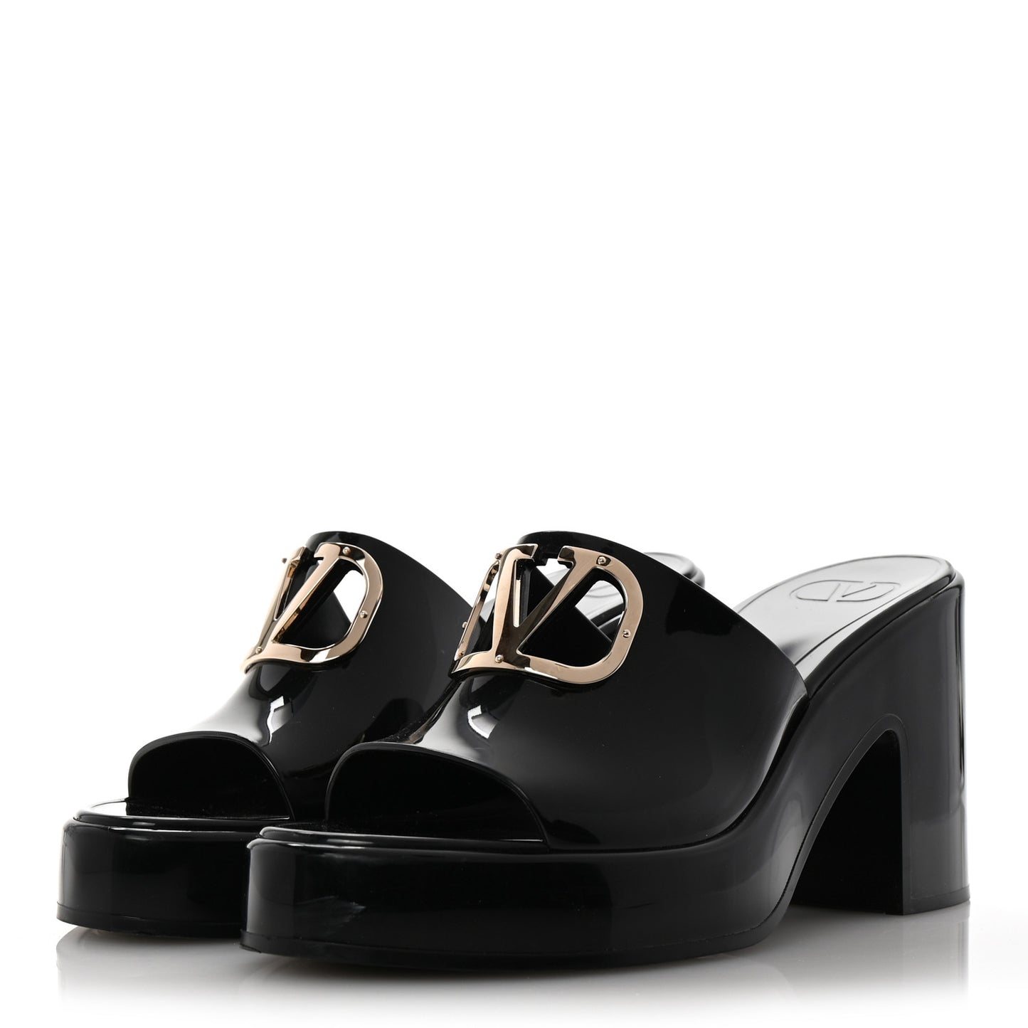 Rubber VLogo PM Platform Slide Sandals 39 Black