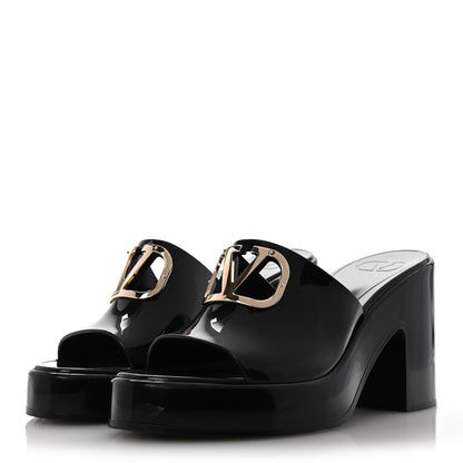 Valentino Garavani Rubber VLogo PM Platform Slide Sandals 39 Black 4 of 13