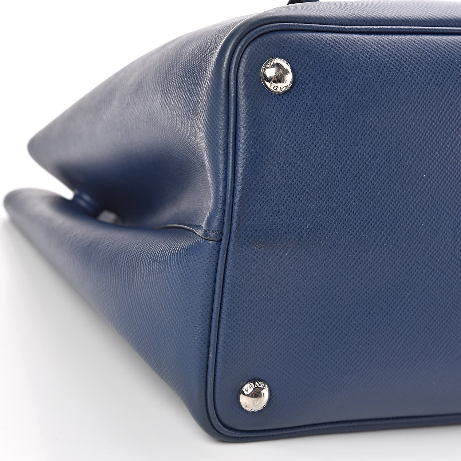 Prada Saffiano Cuir Medium Double Handle Tote Bluette 16 of 28