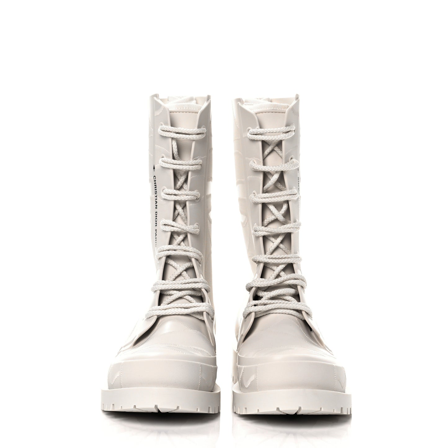 Rubber Camouflage Diorcamp 15mm Tall Boots 39 Off White