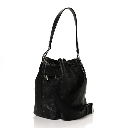 MCM Visetos Small Essential Drawstring Bucket Bag Black 3 of 13