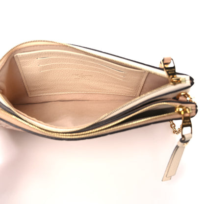 Louis Vuitton Empreinte Double Zip Pochette Beige Rose Creme 5 of 8