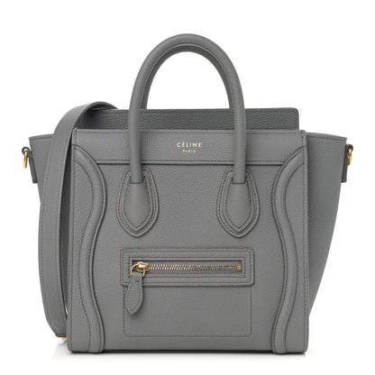 Celine Drummed Calfskin Nano Luggage Kohl 2 of 21
