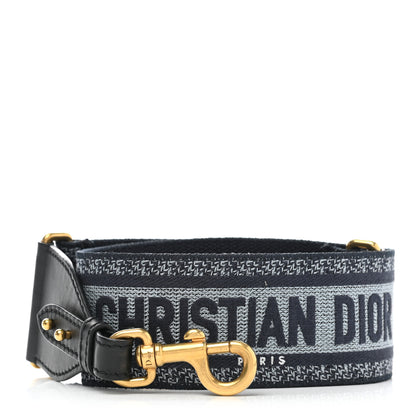 Christian Dior Canvas Embroidered Adjustable Shoulder Strap Blue 1 of 5