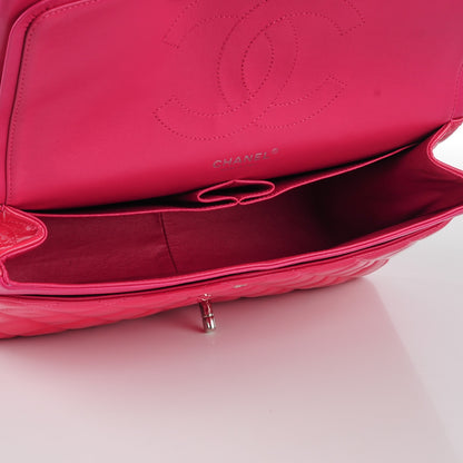 Chanel Patent Calfskin Quilted Jumbo Double Flap Fuchsia 7 of 8