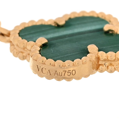 Van Cleef & Arpels 18K Yellow Gold Malachite 5 Motifs Vintage Alhambra Bracelet 5 of 11