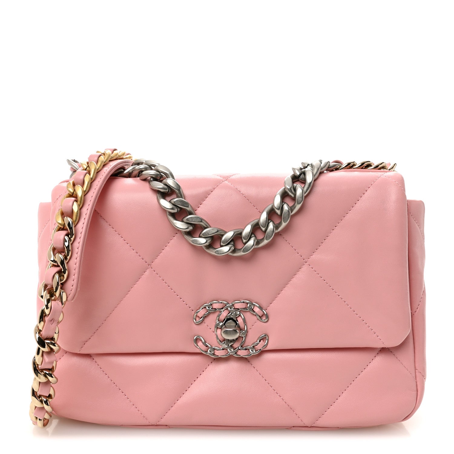 Chanel Lambskin Quilted Medium Chanel 19 Flap Pink 1 of 10
