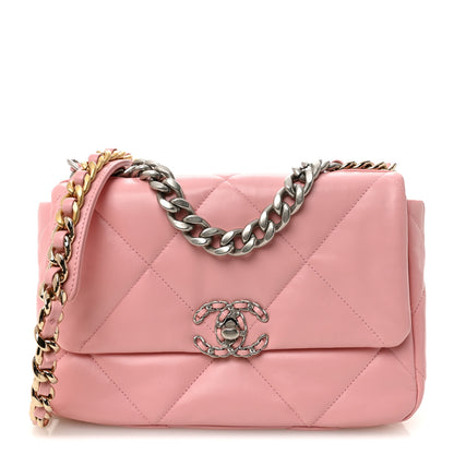 Chanel Lambskin Quilted Medium Chanel 19 Flap Pink 1 of 10