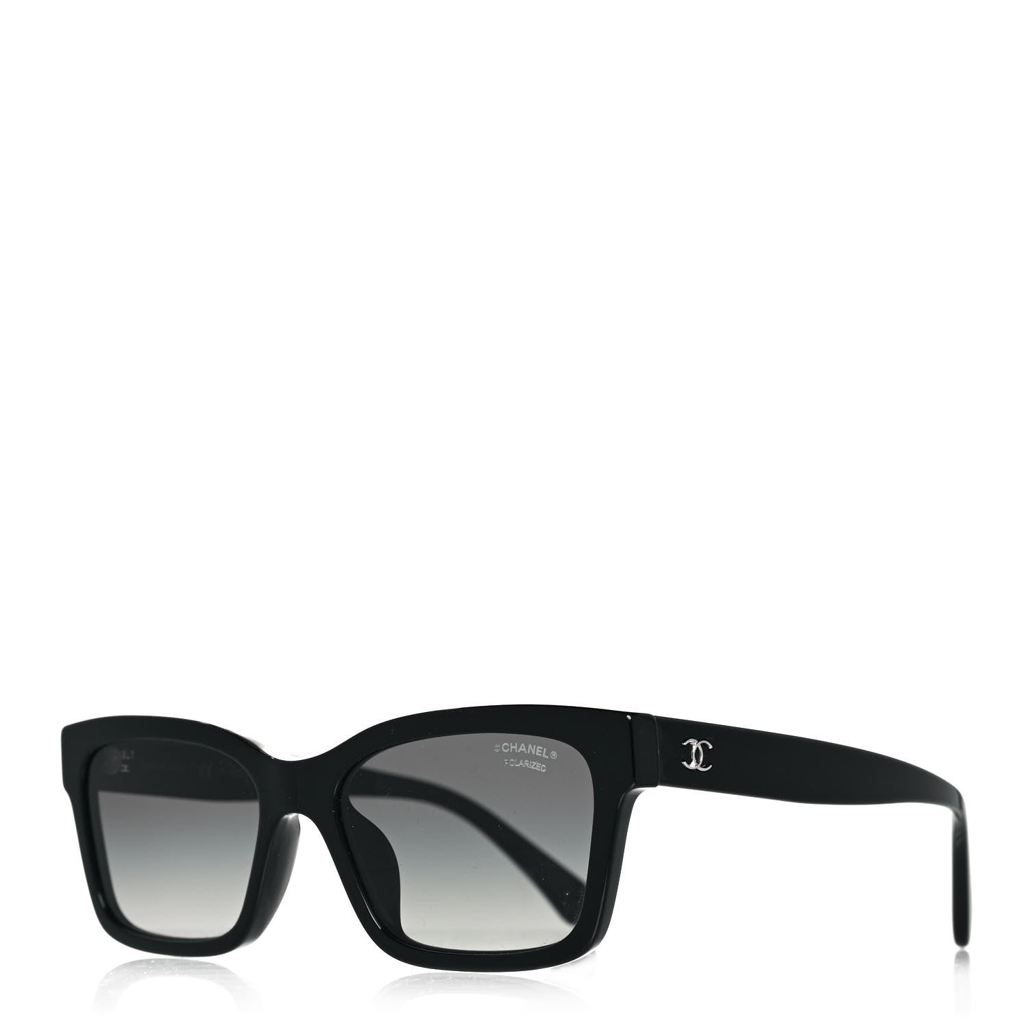Chanel Acetate Polarized Square Sunglasses 5417-A Black 1 of 8