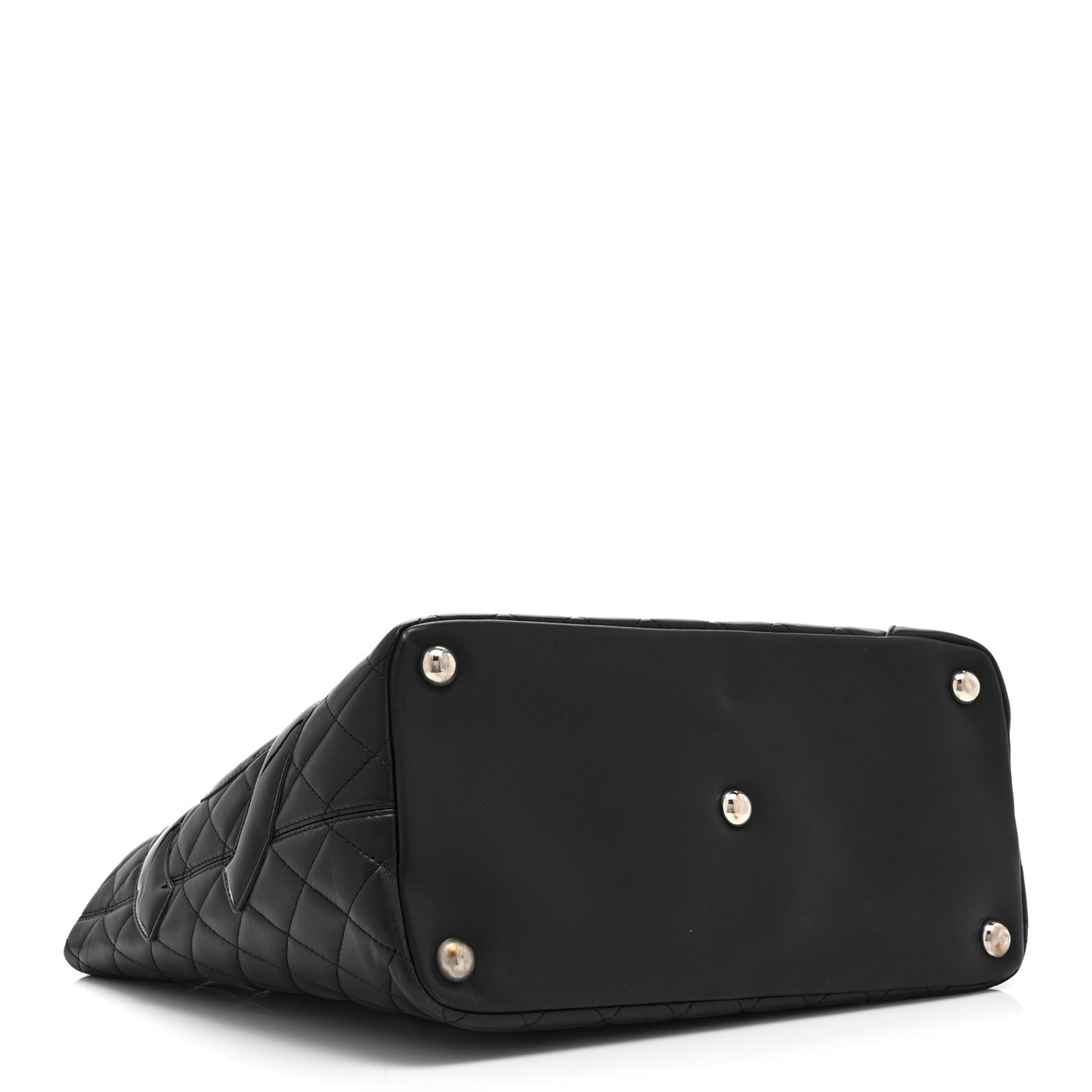 Calfskin Quilted Large Cambon Tote Black