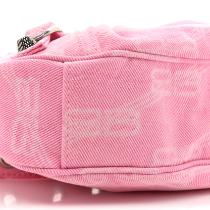 Balenciaga Denim BB Monogram Le Cagole Shoulder Bag XS Pink 10 of 11