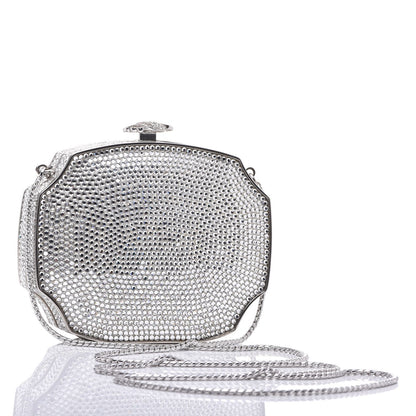 Judith Leiber Crystal Minaudiere Clutch Silver 3 of 10